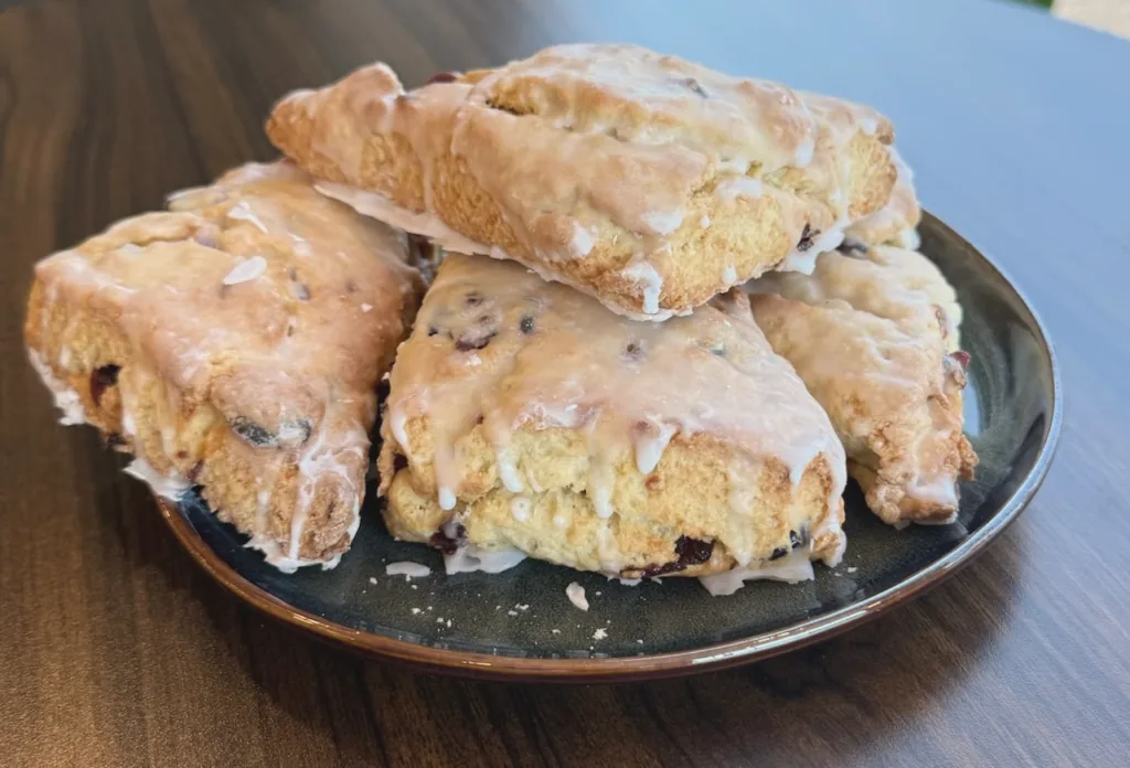 Fresh glazed pastries at AKay's Coffee
